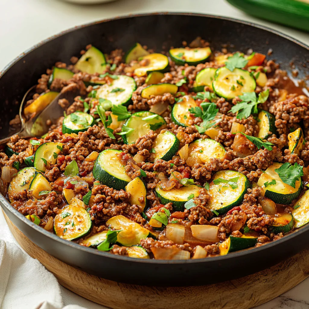 Zucchini and Ground Beef Skillet Recipe