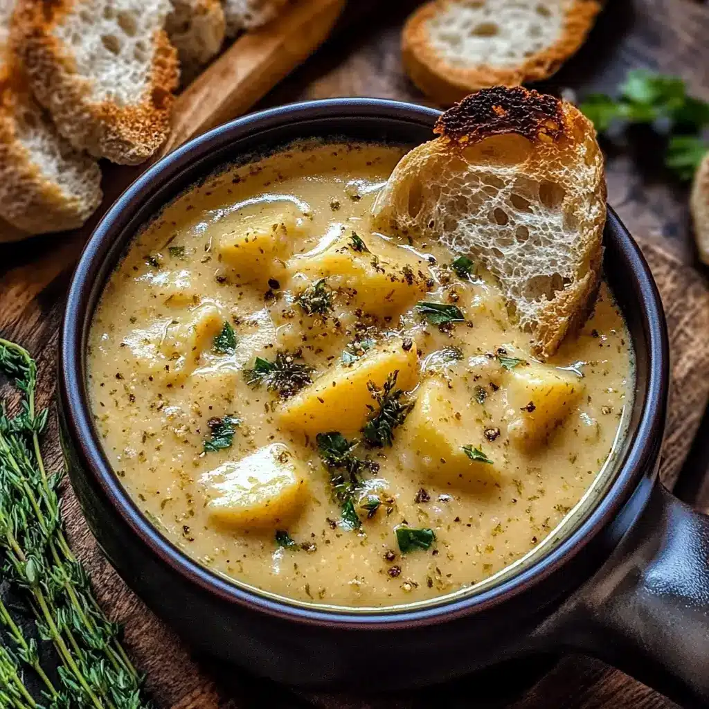 Cheddar Garlic Herb Potato Soup Recipe