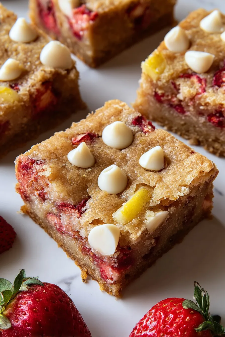 Strawberry Lemon Blondies