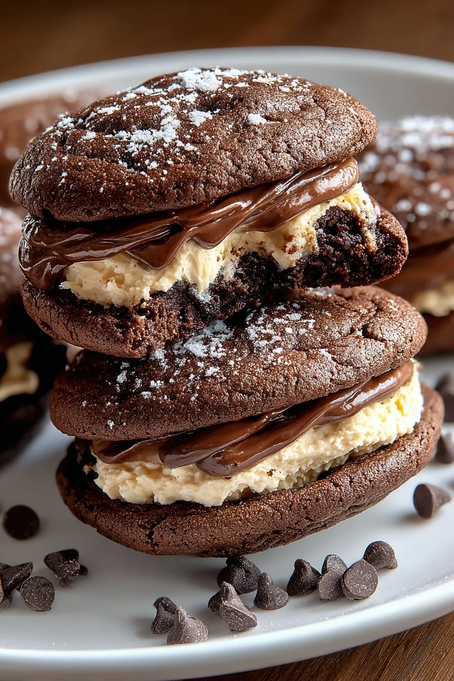 Brownie Cookie Dough Sandwich Cookies