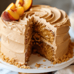 Peach Cake with Brown Sugar Frosting