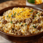 Cheesy Hamburger Rice Casserole Recipe