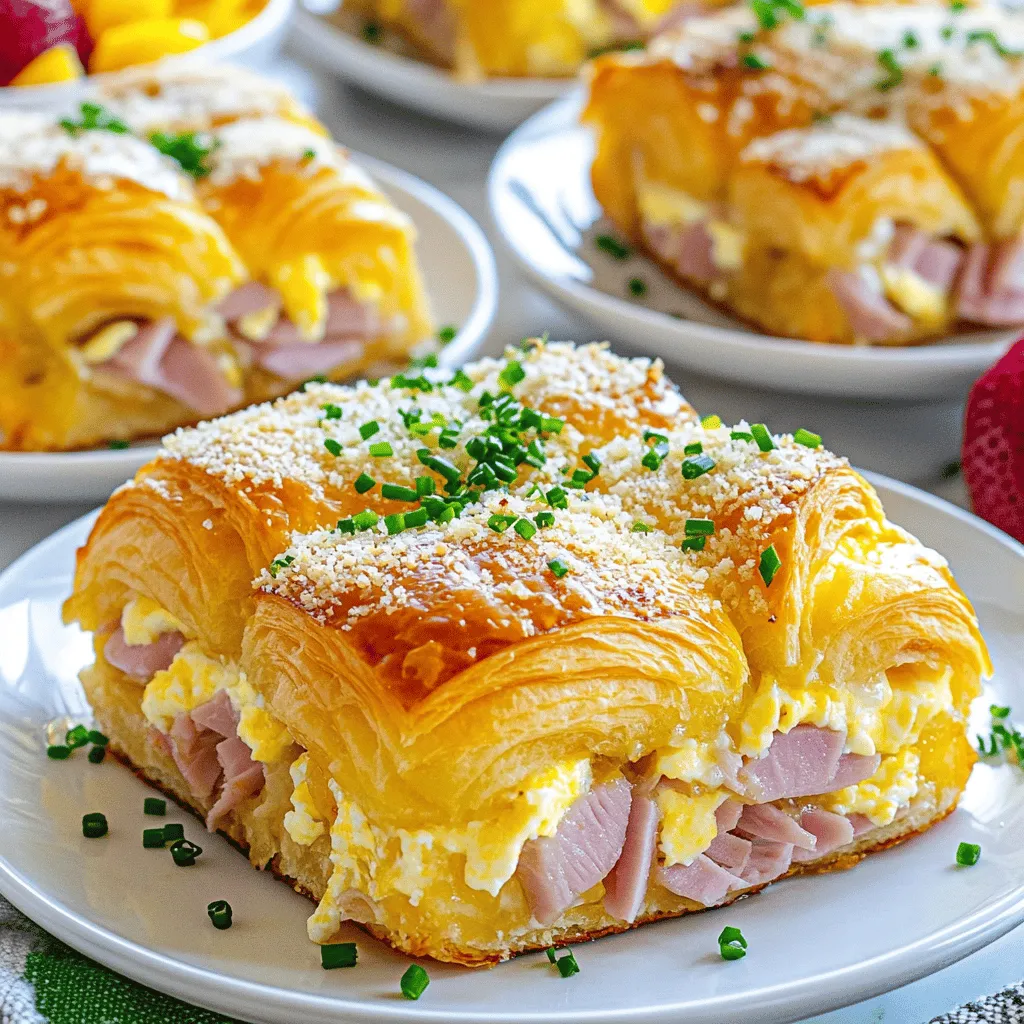 Ham and Cheese Croissant Breakfast Casserole