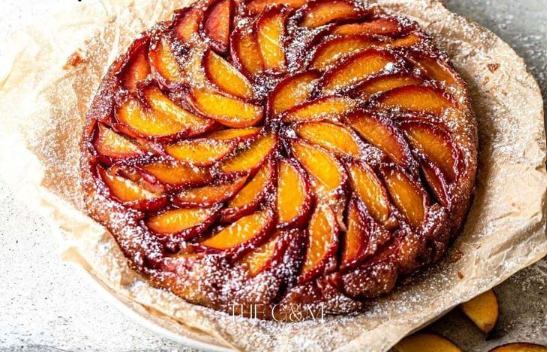 Bourbon Peach Upside Down Cake