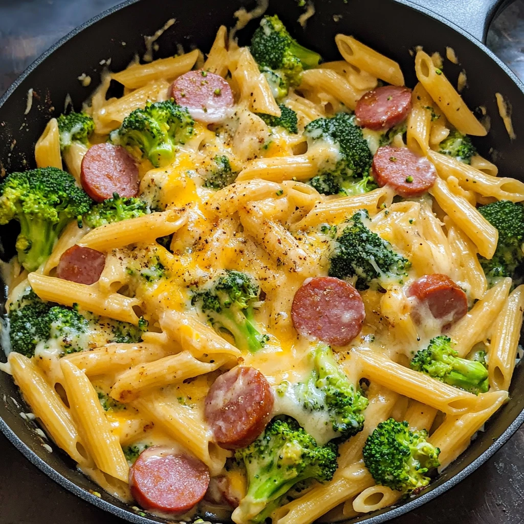 Creamy Kielbasa Broccoli Skillet