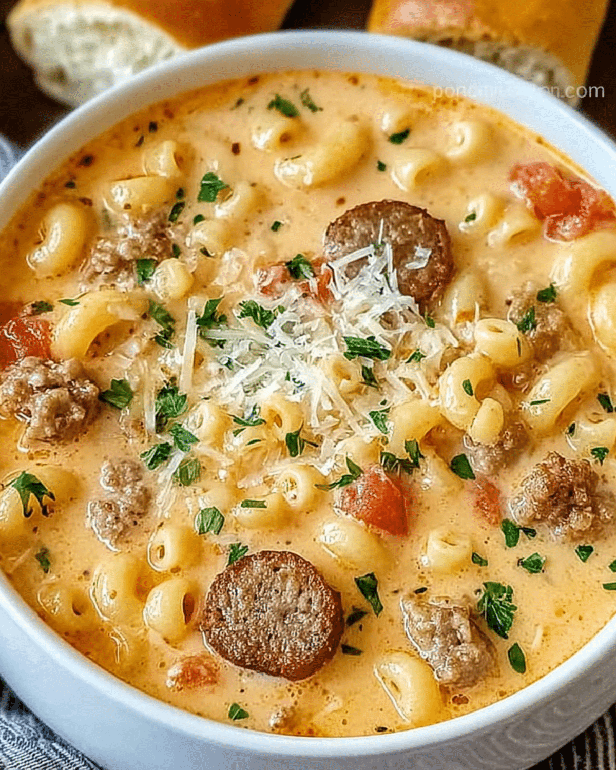 Parmesan Italian Sausage Ditalini Soup
