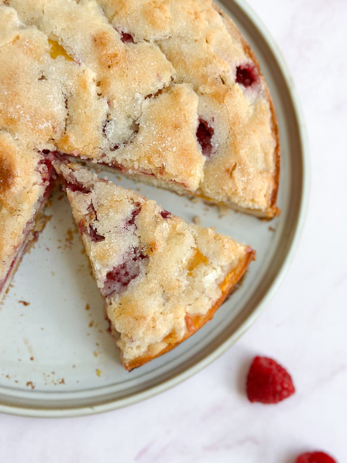 Raspberry Peach Cake