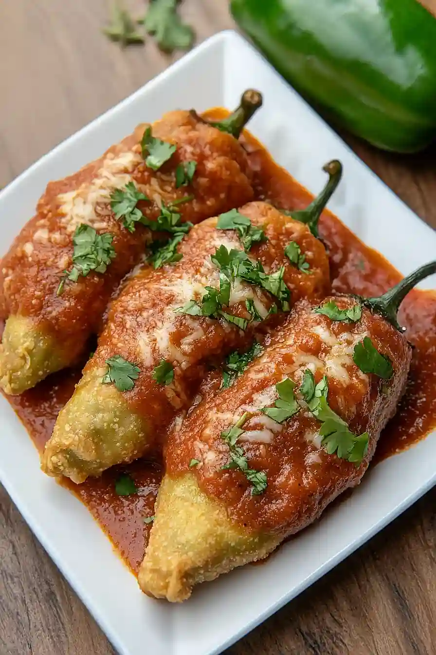 Cheesy Hatch Chile Rellenos