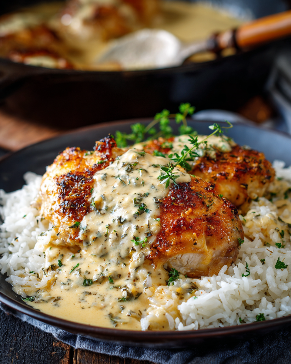 Sizzle Up Creamy Smothered Chicken And Rice