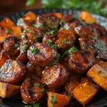 Sausage and Sweet Potatoes with Honey Garlic Sauce