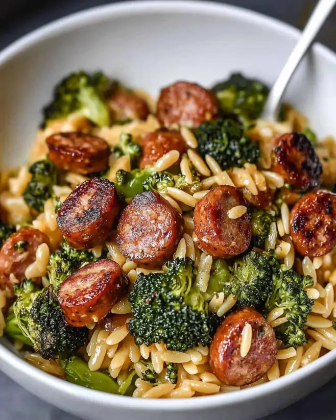 Chicken Sausage and Broccoli Orzo
