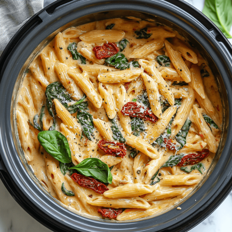 Creamy Tuscan Pasta in Your Slow Cooker