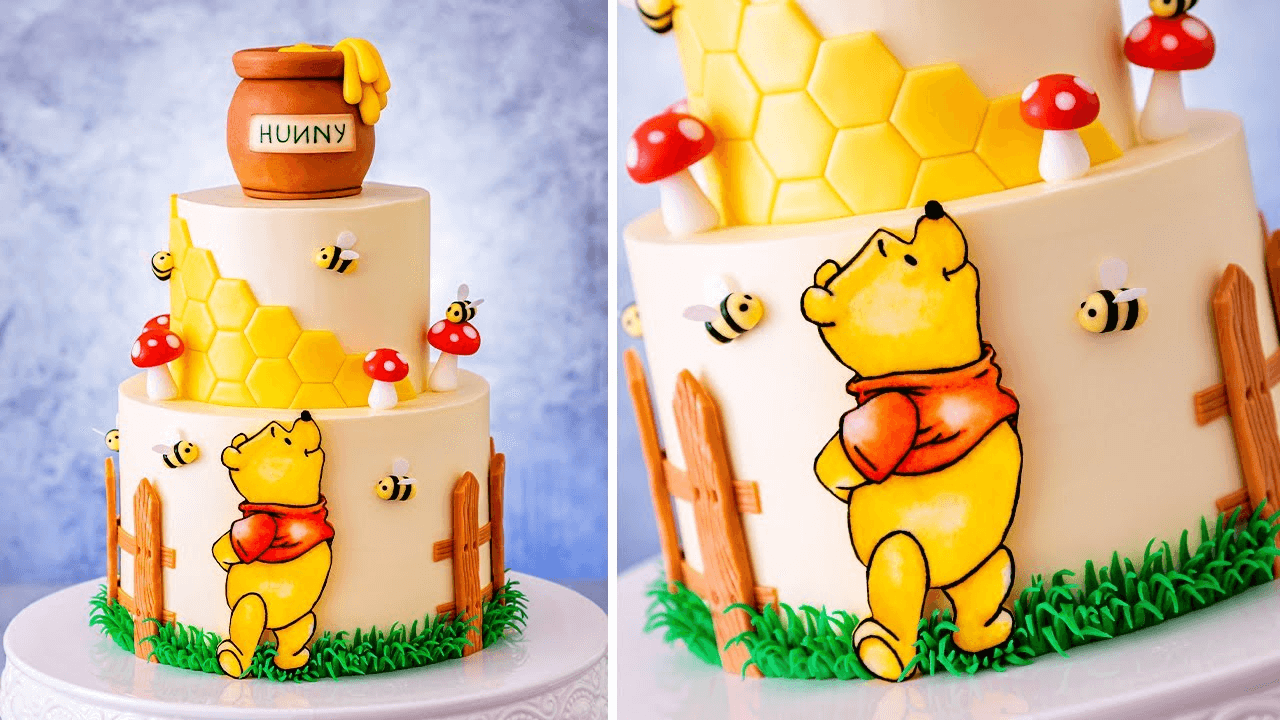 Create a Winnie the Pooh Cake with Hand-Painted Fondant