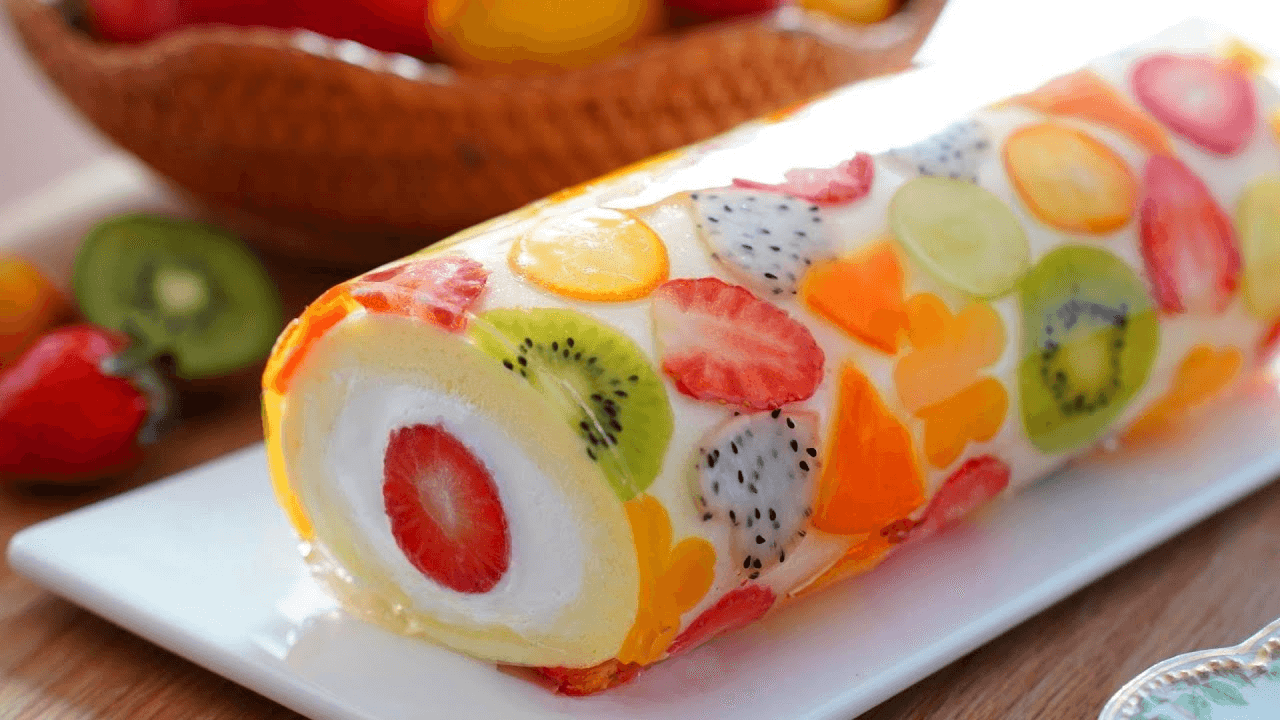 Delightful Fruit Jelly Roll Cake for Home Bakers