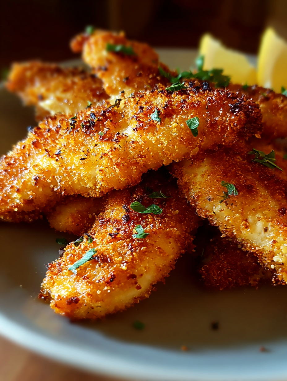 Crispy Parmesan Chicken Tenders – Golden, Cheesy, and Irresistibly Crunchy