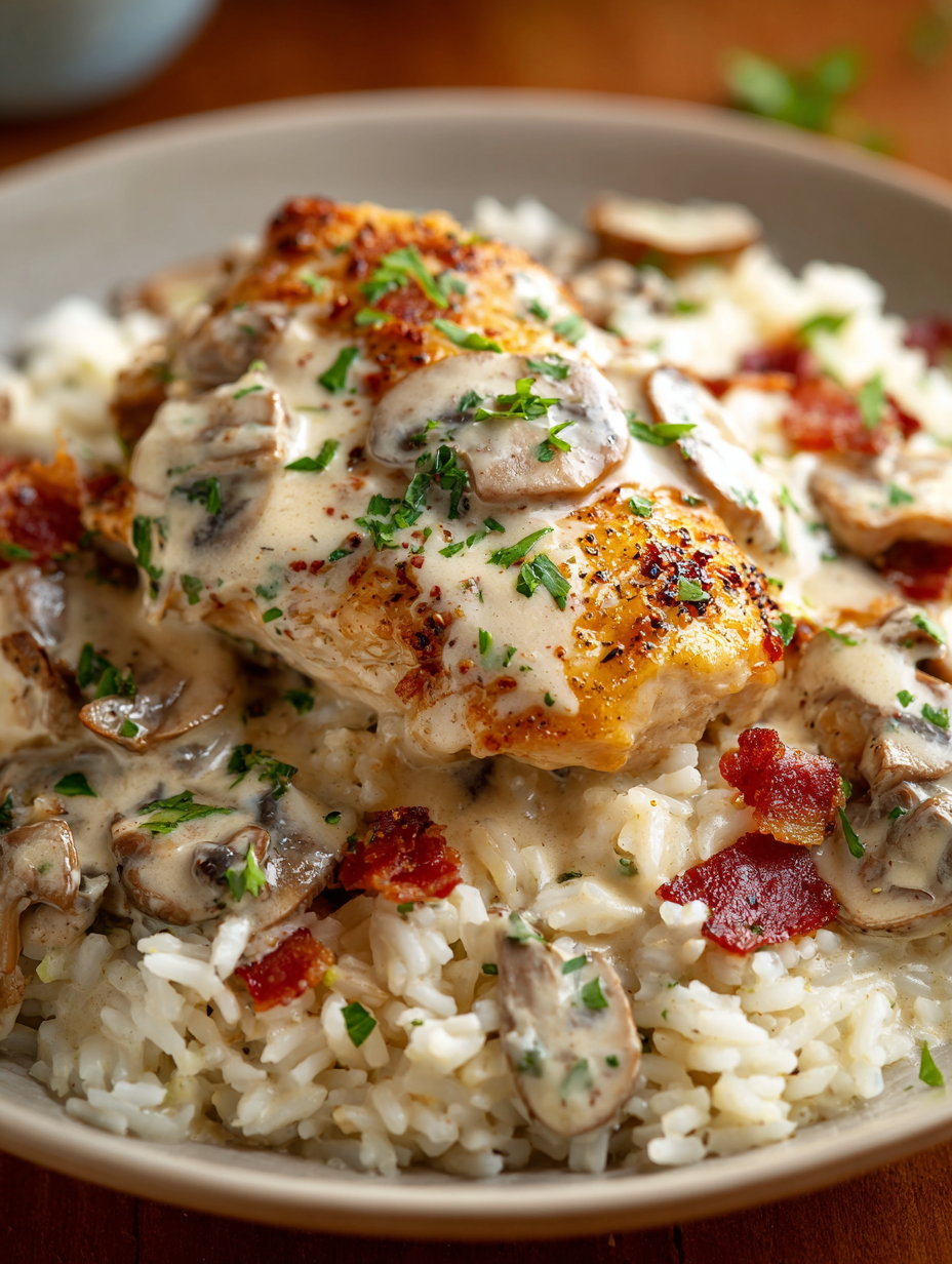 Quick and Easy Creamy Smothered Chicken and Rice