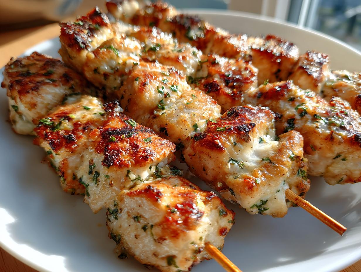 Ranch Garlic Parmesan Chicken Skewers Recipe