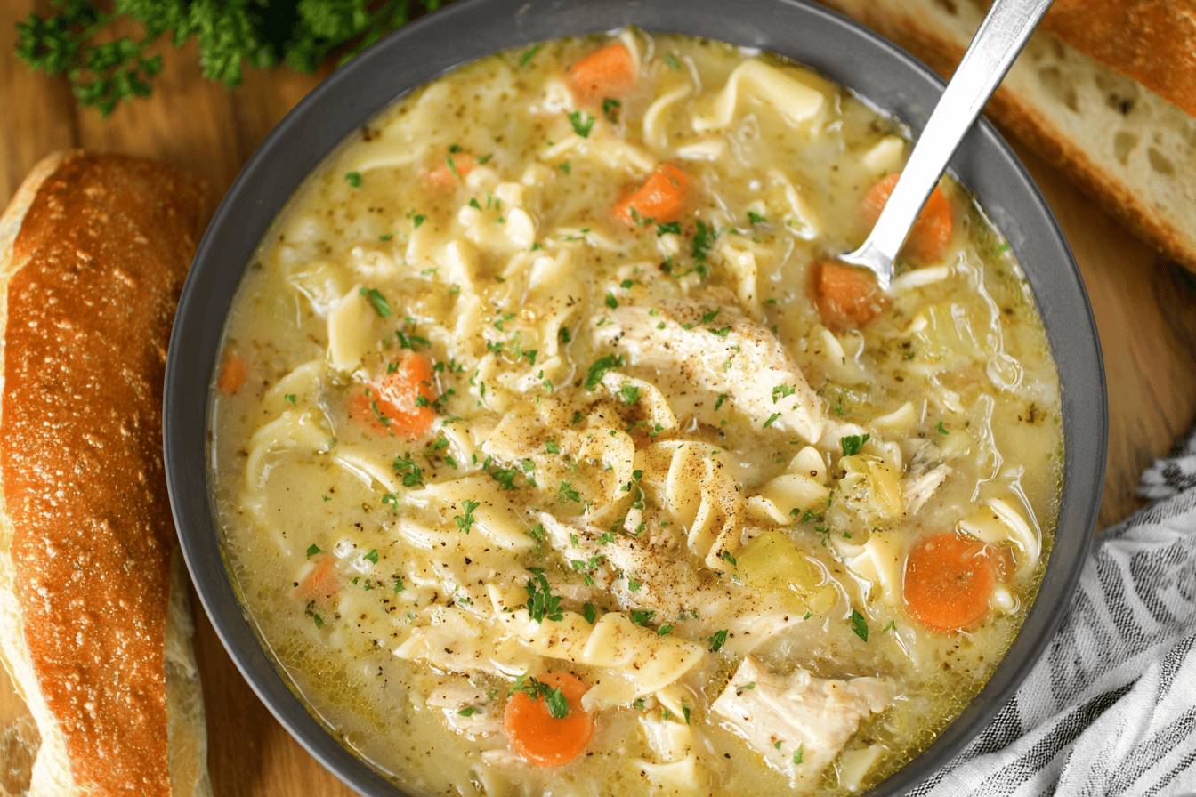 Comforting Creamy Chicken Noodle Soup Recipe