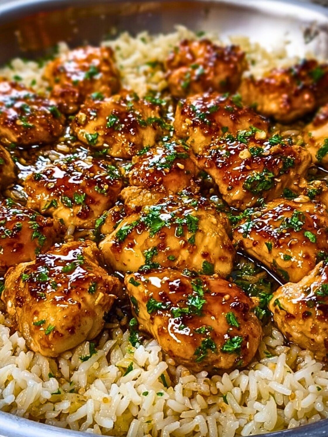 Flavorful One-Pan Honey Butter Garlic Chicken & Rice