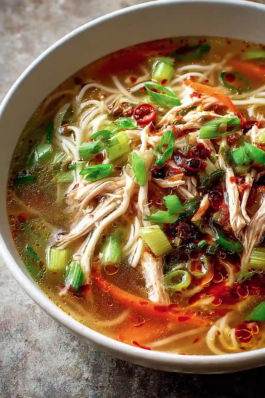 Aromatic Ginger Garlic Chicken Noodle Soup Recipe