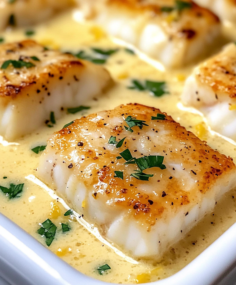 Baked Cod in Coconut Lemon Cream Sauce