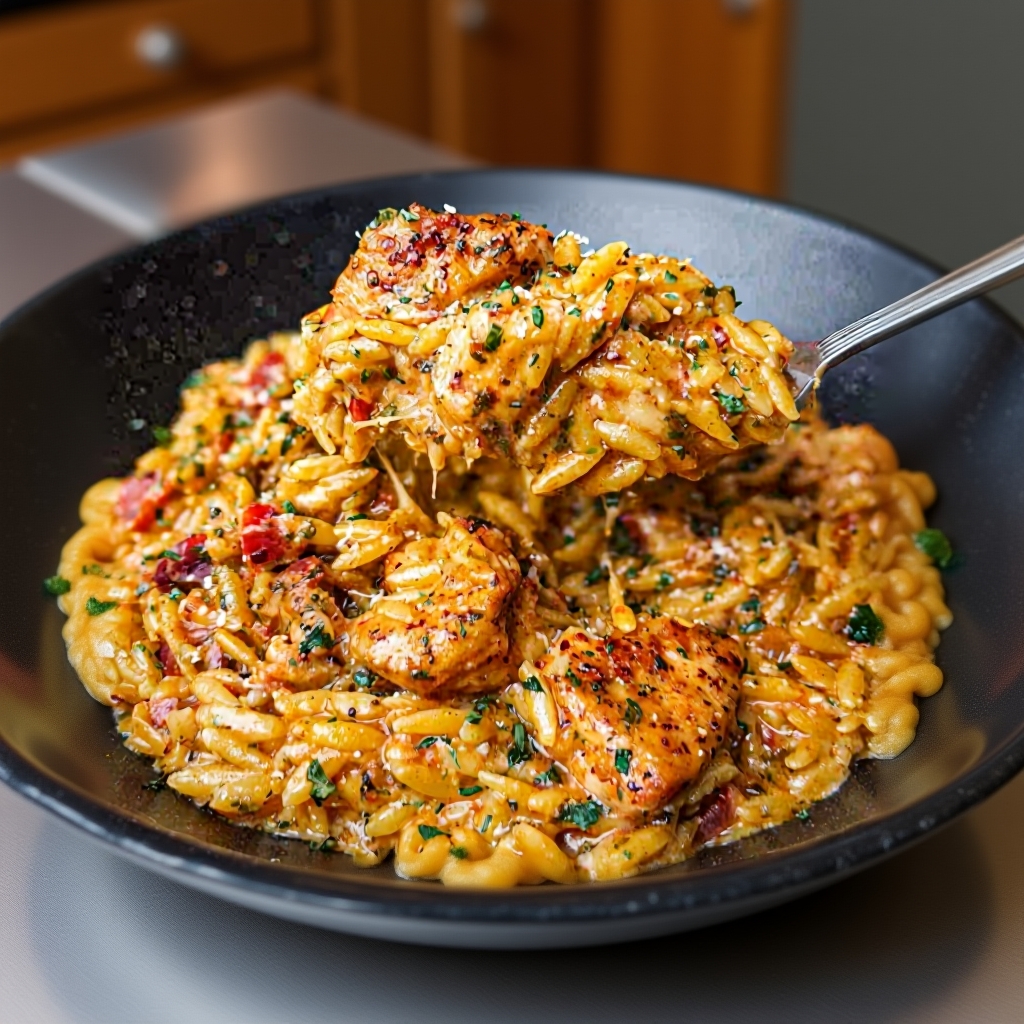 Cajun Chicken Alfredo Orzo in One Pot