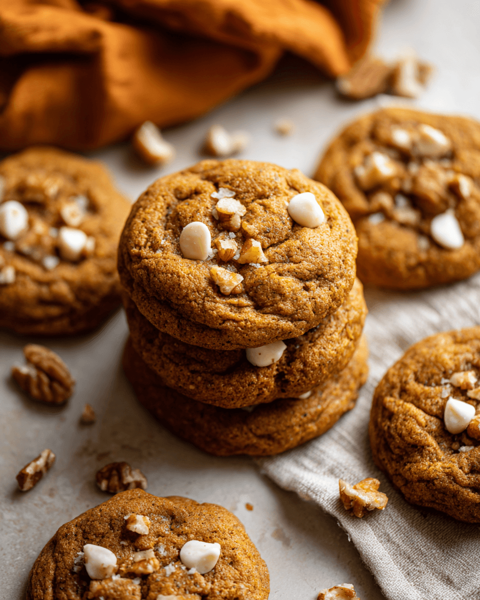 Chewy Brown Butter Maple Pumpkin Cookies in Nature
