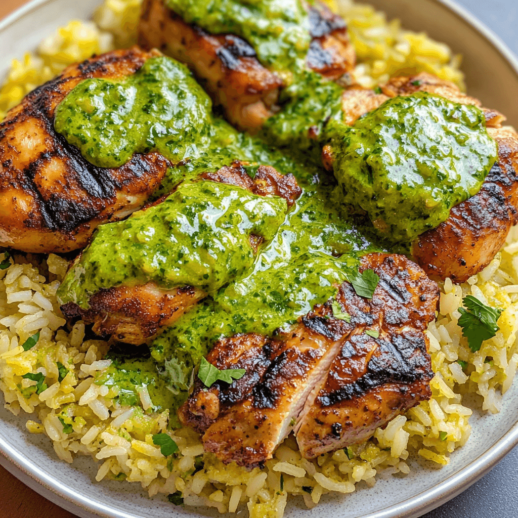 Chicken and Rice with Green Sauce: A Flavor Fusion