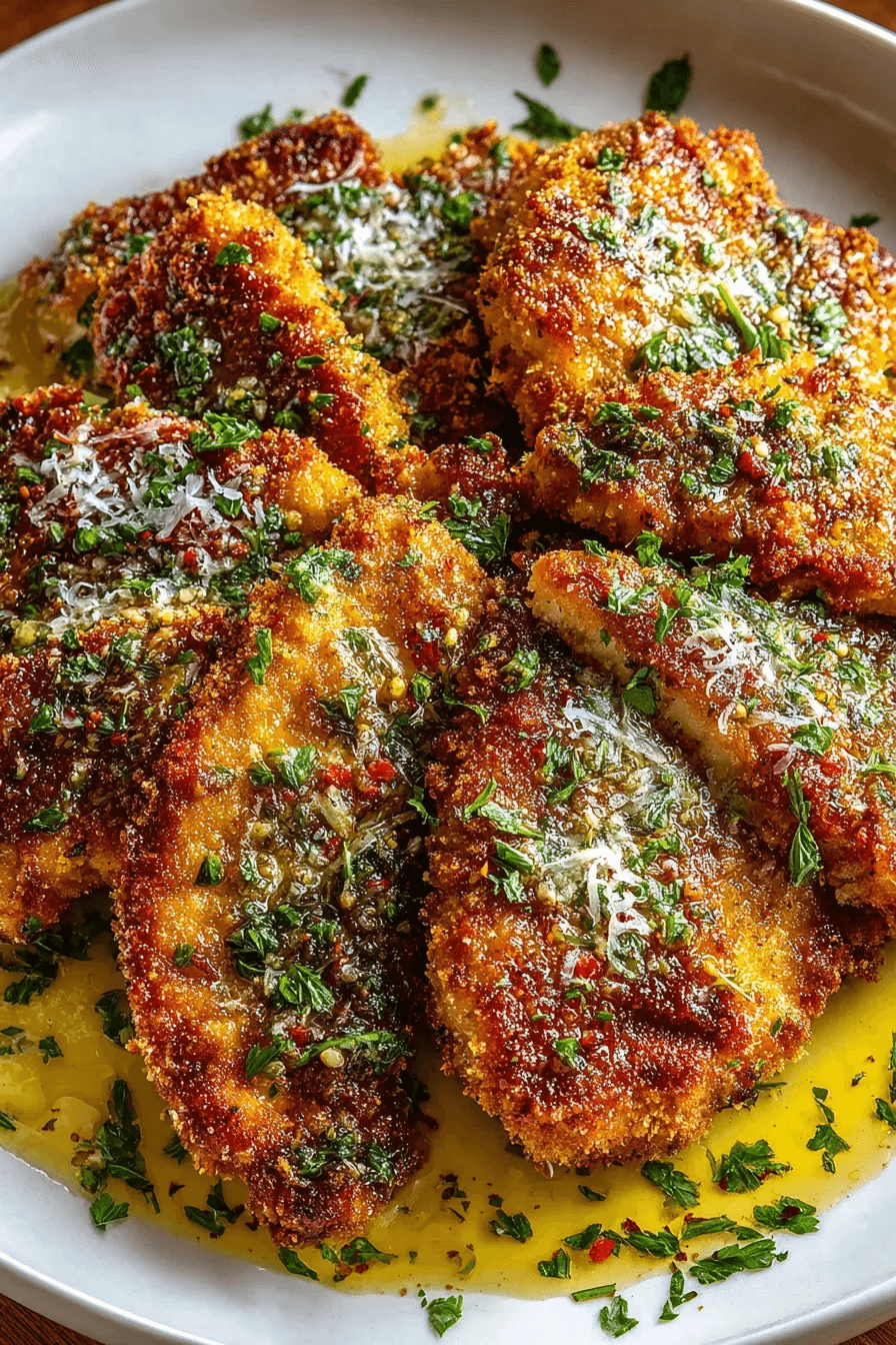 Crispy Italian Chicken Christopher with Garlic Butter Sauce