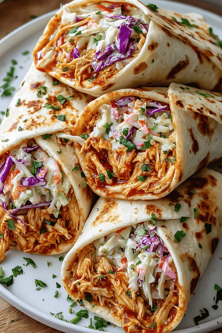 Delicious BBQ Chicken Coleslaw Wraps for Home Cooks