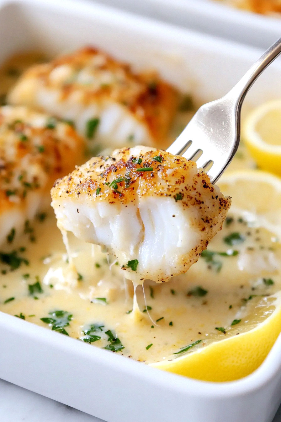 Delightful Baked Cod in Coconut Lemon Cream Sauce