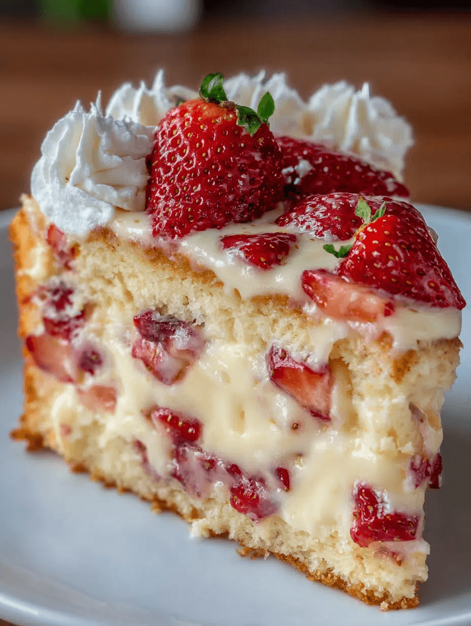 Delightful Strawberry Custard Cake for Sweet Moments