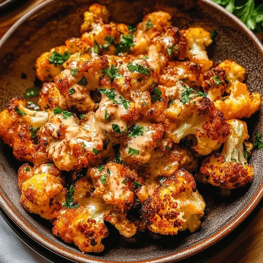 Flavorful Moroccan Cauliflower with Tahini-Honey Sauce