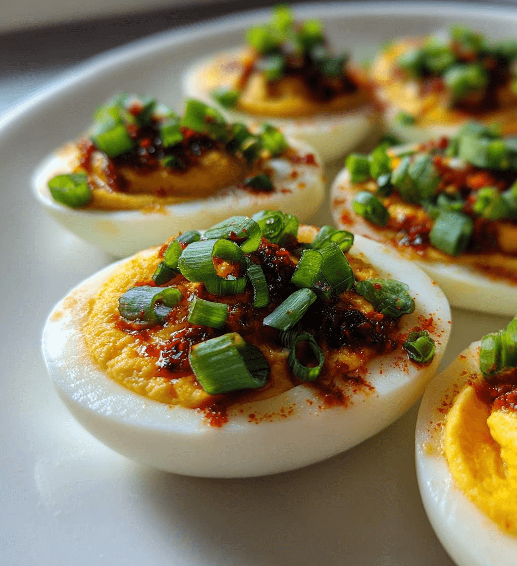 Korean Gochujang Deviled Eggs with a Bold Twist