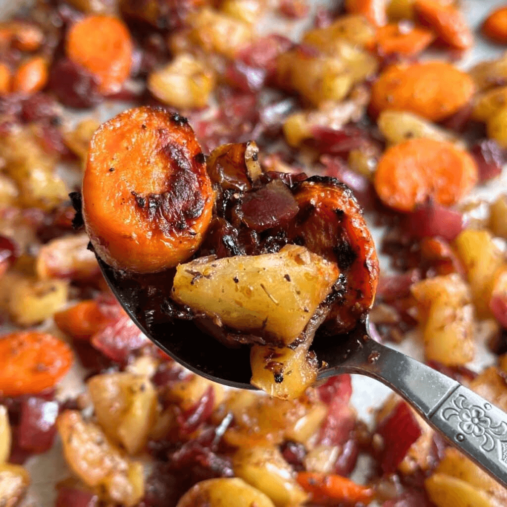 Maple Dijon Roasted Carrots and Apples Harmony