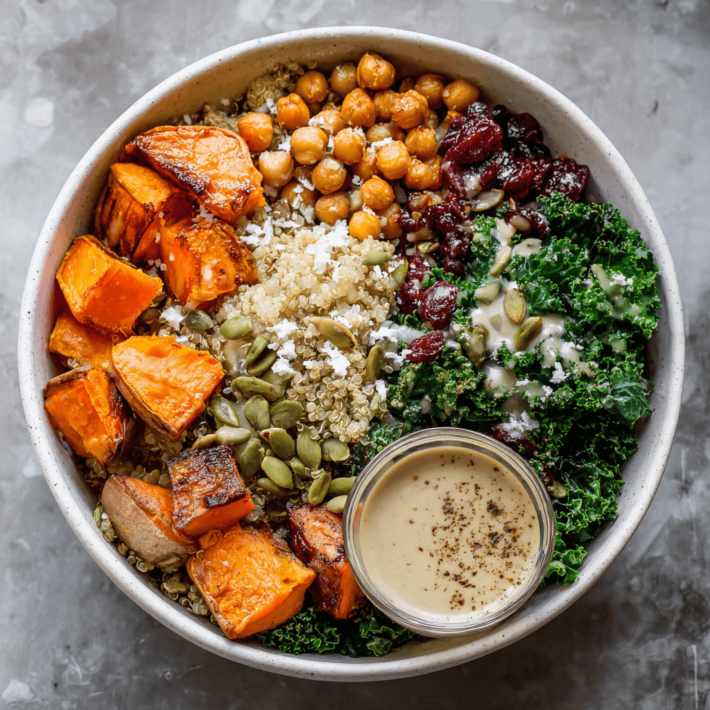 Quinoa Harvest Bowl with Sweet Potato & Kale