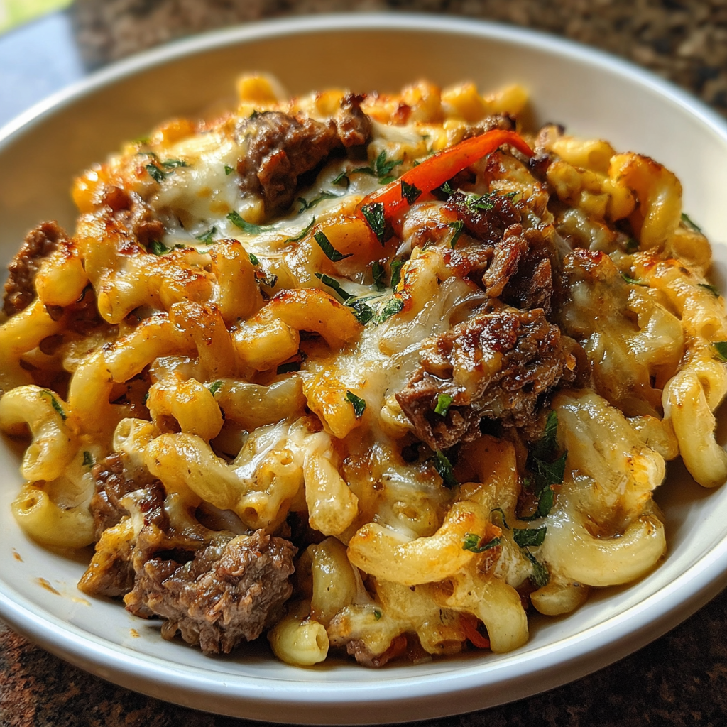 Savoring High-Protein Philly Cheesesteak Mac