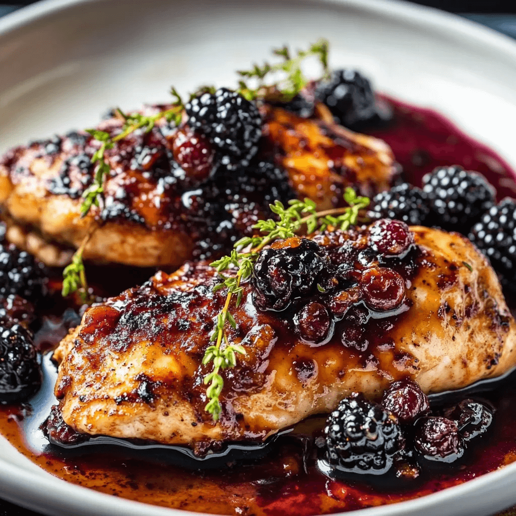 Savory Bourbon Blackberry Chicken Delight