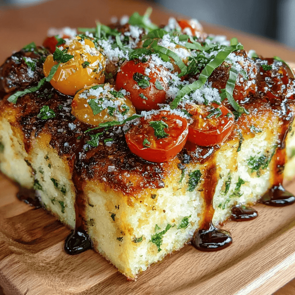 Savory Herbed Polenta with Roasted Tomato Topping