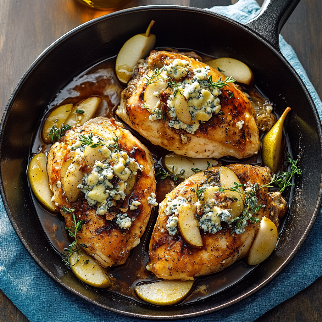 Savory Pear and Gorgonzola Stuffed Chicken Delight