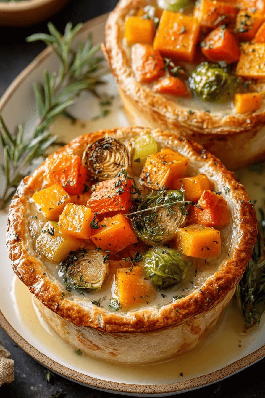 Savory Roasted Autumn Vegetable Pot Pies
