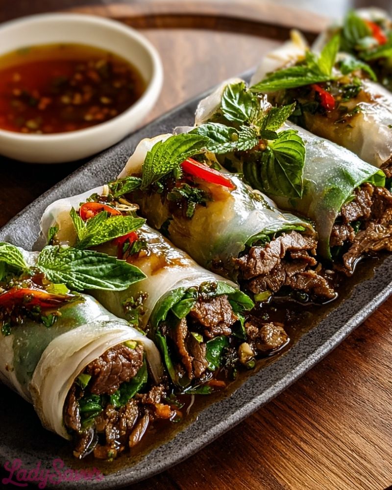 Savory Thai Basil Beef Rolls for Home Cooks