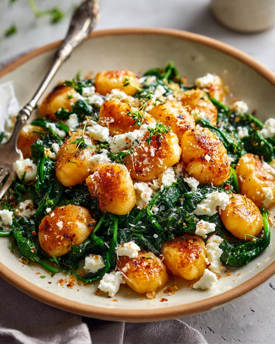 Irresistible Crispy Gnocchi With Spinach And Feta: A 20-Minute One-Pan Dinner